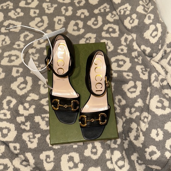 Authentic GUCCI 95mm Baby Leather Sandals W- Horsebit Authentic & NWT - Picture 12 of 17